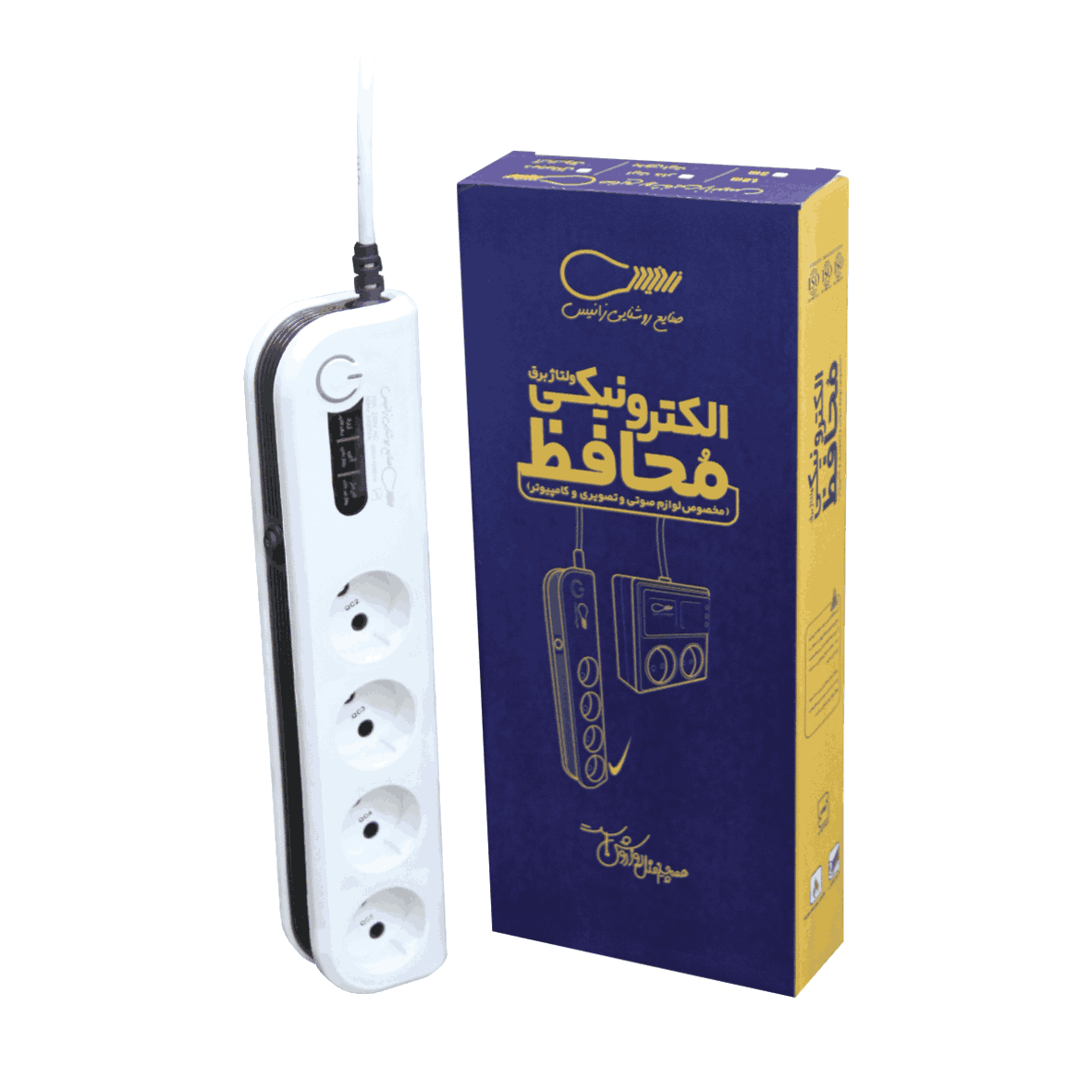 mohafez 4priz محافظ 4 پریز 10 آمپر سیمی