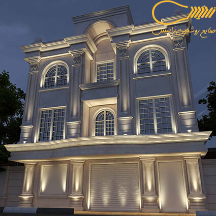 نورپردازی نمای ساختمان کلاسیک