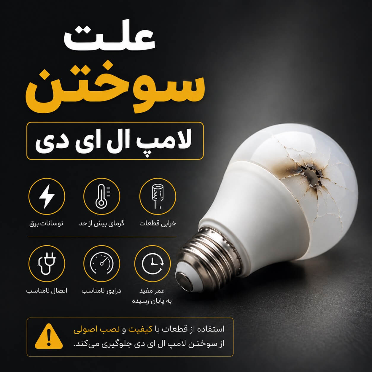 سوختن لامپ ال ای دی